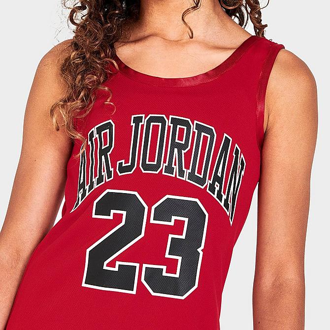 [angle] view of Girls' Jordan Jersey Dress in Red Click to zoom