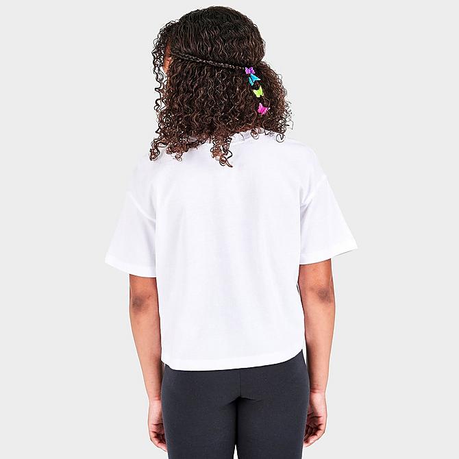 Back Right view of Girls' Jordan HBR Vert T-Shirt in White Click to zoom