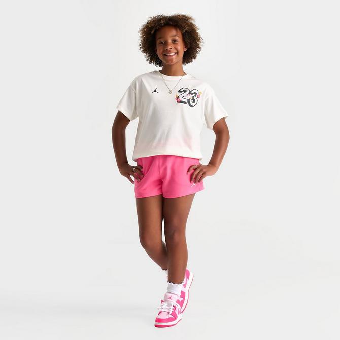 [angle] view of Girls' Jordan Summer Bloom Oversized T-Shirt in Sail Click to zoom