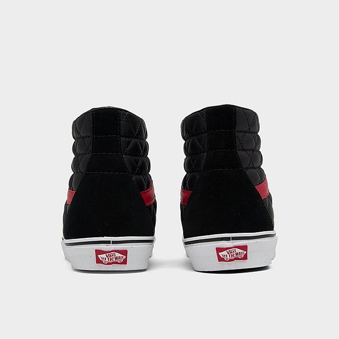 Left view of Vans Sk8-Hi Quilted Casual Shoes in Black/Red Click to zoom