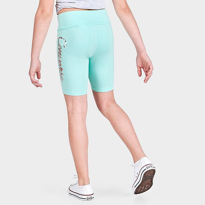 Back Right view of Girls' Converse Shine Bike Shorts in Light Dew Click to zoom