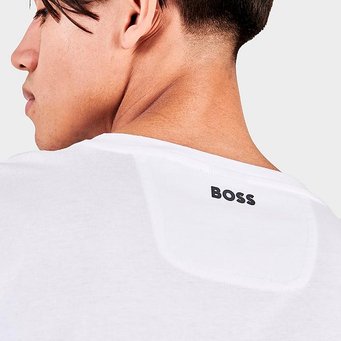 On Model 6 view of Men's Hugo Boss T-Shirt in White Click to zoom