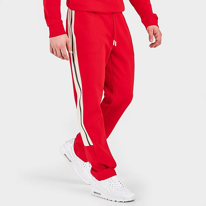 Back Left view of Men's Hugo Boss Hadim Track Pants in Red Click to zoom