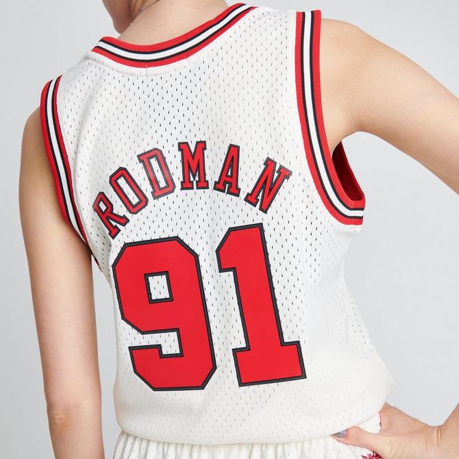 Men's Mitchell & Ness Dennis Rodman Red Chicago Bulls Hardwood