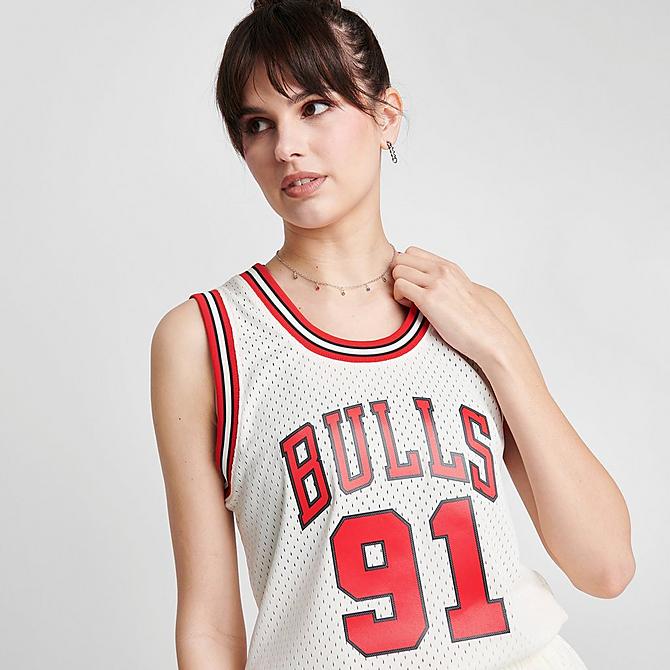 Women's Mitchell and Ness Chicago Bulls NBA Dennis Rodman Hardwood Classics  Swingman Jersey