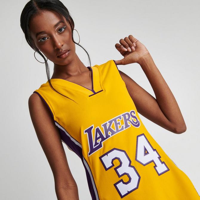 Shop Mitchell Ness Los Angeles Lakers Jersey Dress TNMK5180-LAL99SONYELL  yellow