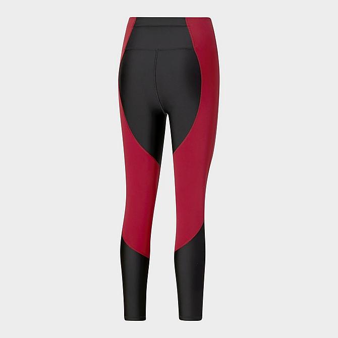 Front Three Quarter view of Women's Puma Train Eversculpt Logo High-Waist Cropped Training Tights in Persian Red/Puma Black Click to zoom