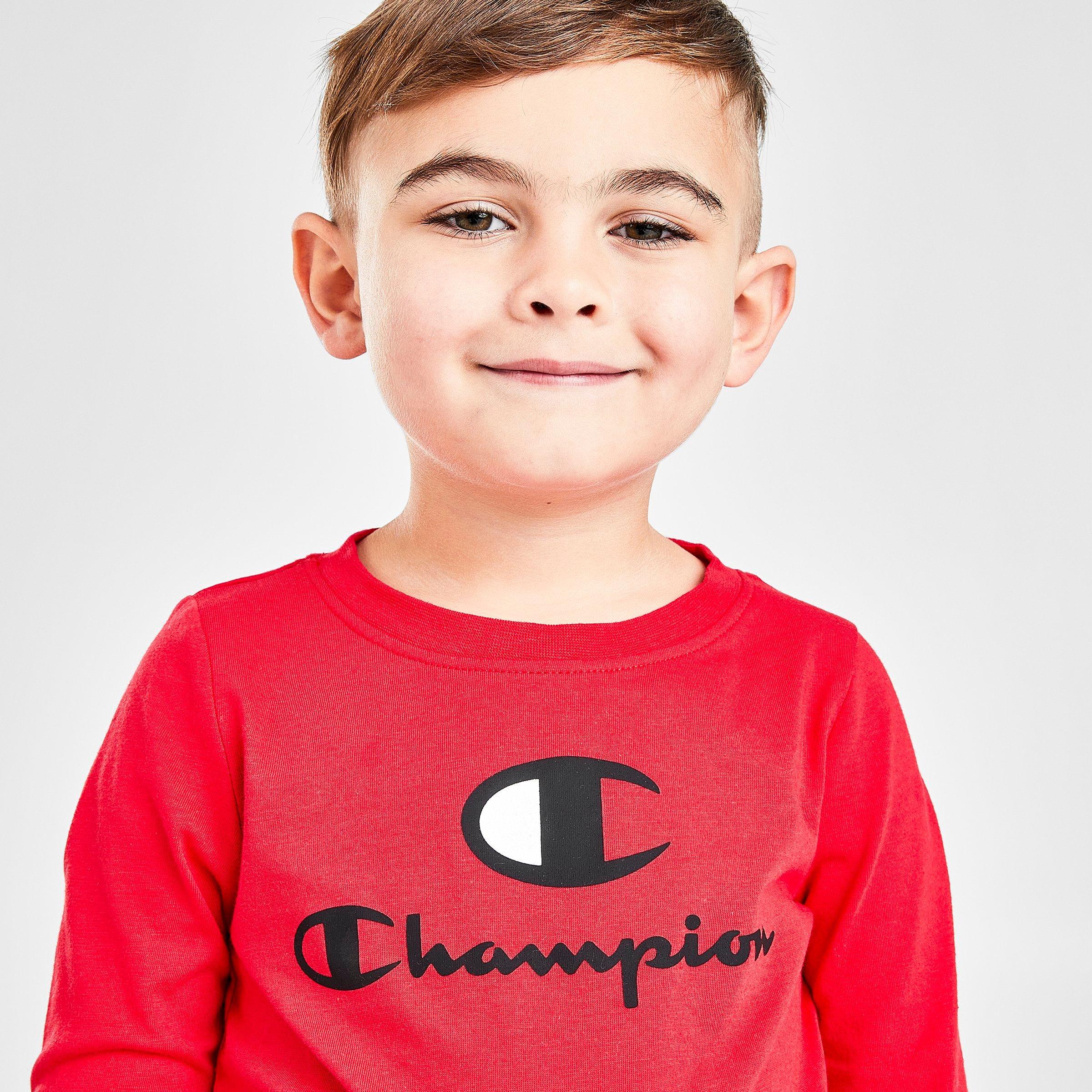 boys red champion shirt