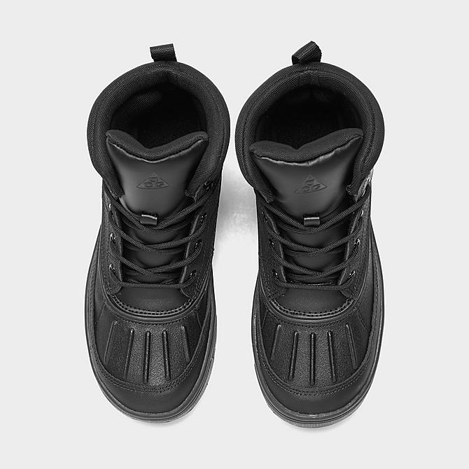 Back view of Little Kids' Nike Woodside 2 High ACG Boots in Black/Black/Black Click to zoom
