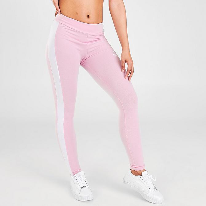 Back Left view of Women's Puma Iconic T7 Leggings in Pink Lady Click to zoom