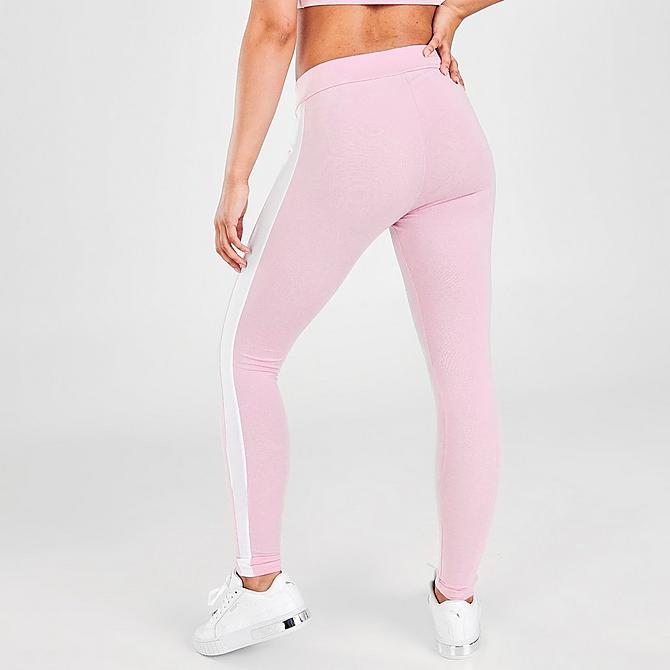 On Model 5 view of Women's Puma Iconic T7 Leggings in Pink Lady Click to zoom