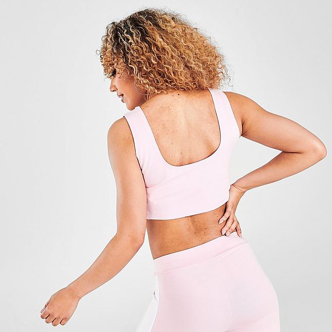 On Model 5 view of Women's Puma Iconic T7 Bralette Crop Top in Pink Lady Click to zoom