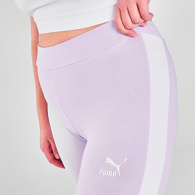 On Model 6 view of Women's Puma Iconic T7 Leggings (Plus Size) in Light Lavender Click to zoom