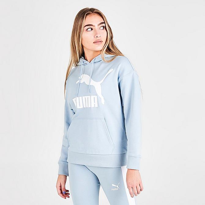 Back Left view of Women's Puma Classic Logo Pullover Hoodie Click to zoom
