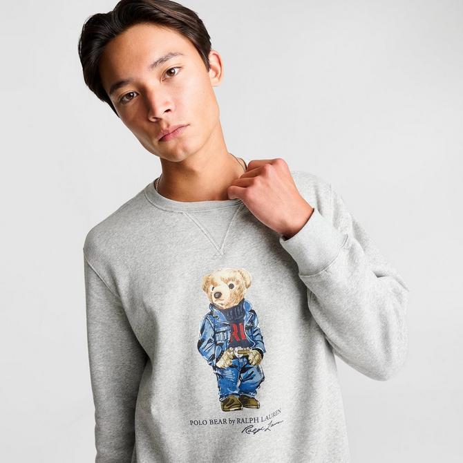 Ralph Lauren Crew Neck Bear Sweatshirt - Grey Heather