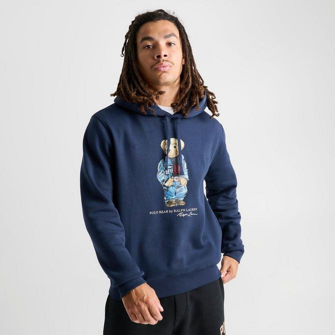 Polo Ralph Lauren Bear Men's Fleece Hoodie Blue 710853309001