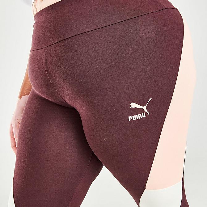 On Model 5 view of Women's Puma CLSX High-Waist Leggings (Plus Size) in Fudge Click to zoom