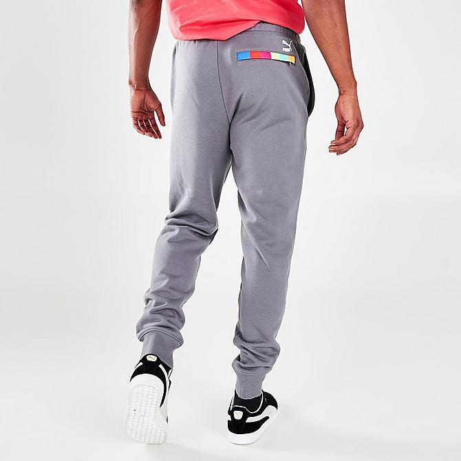 Back Right view of Men's Puma White Noize Jogger Pants in Quiet Shade Click to zoom