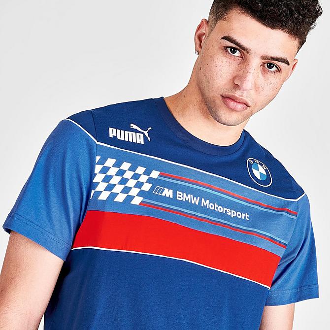Back Right view of Men's Puma BMW M Motorsport SDS T-Shirt in Estate Blue Click to zoom