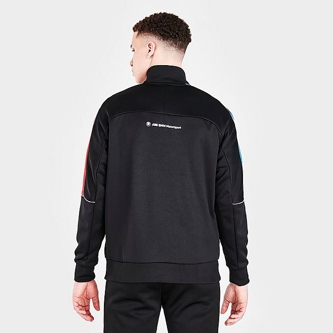 Back Right view of Men's Puma BMW M Motorsport T7 Track Jacket in Puma Black/Red Click to zoom