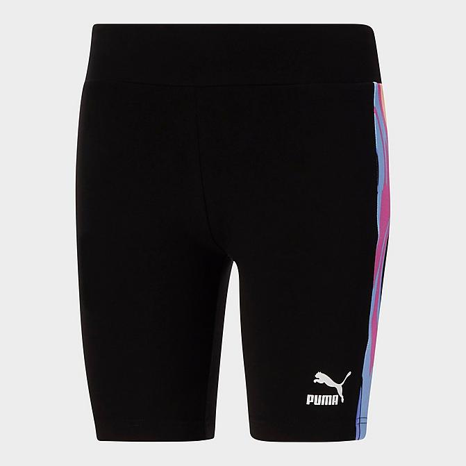 Front view of Women's Puma Marbled Short Tights in Puma Black Click to zoom