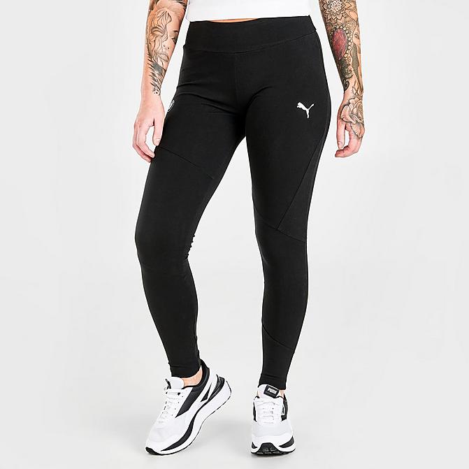 Front view of Women's Puma BMW M Motorsport Statement Leggings in Puma Black Click to zoom
