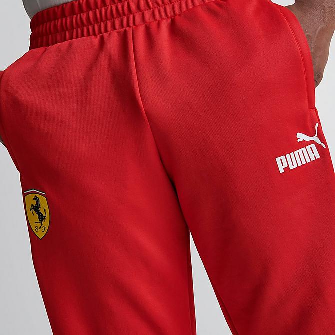 On Model 5 view of Men's Puma Scuderia Ferrari Race SDS Track Pants in Rosso Corsa Click to zoom