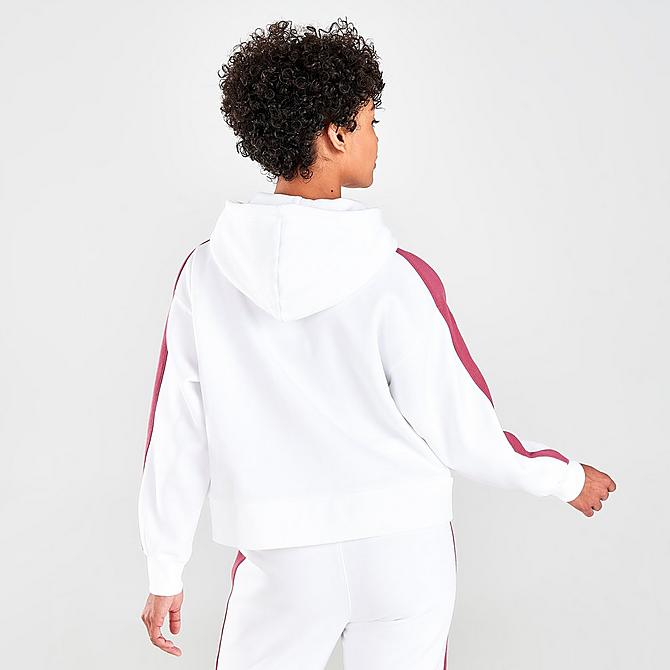 Back Right view of Women's Puma Team Pullover Hoodie in Puma White Click to zoom