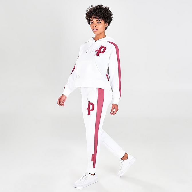 Front view of Women's Puma Team Sweatpants in Puma White Click to zoom