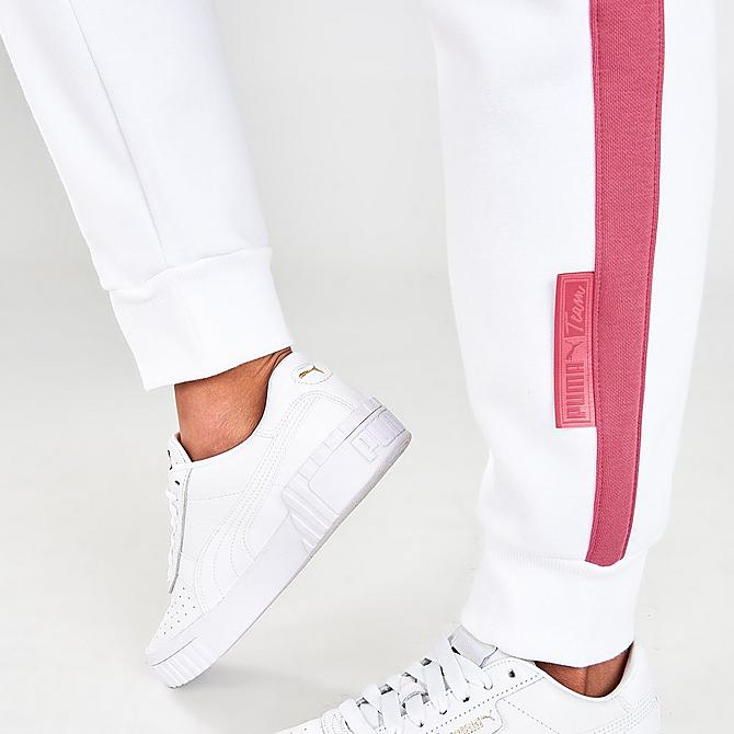 On Model 6 view of Women's Puma Team Sweatpants in Puma White Click to zoom