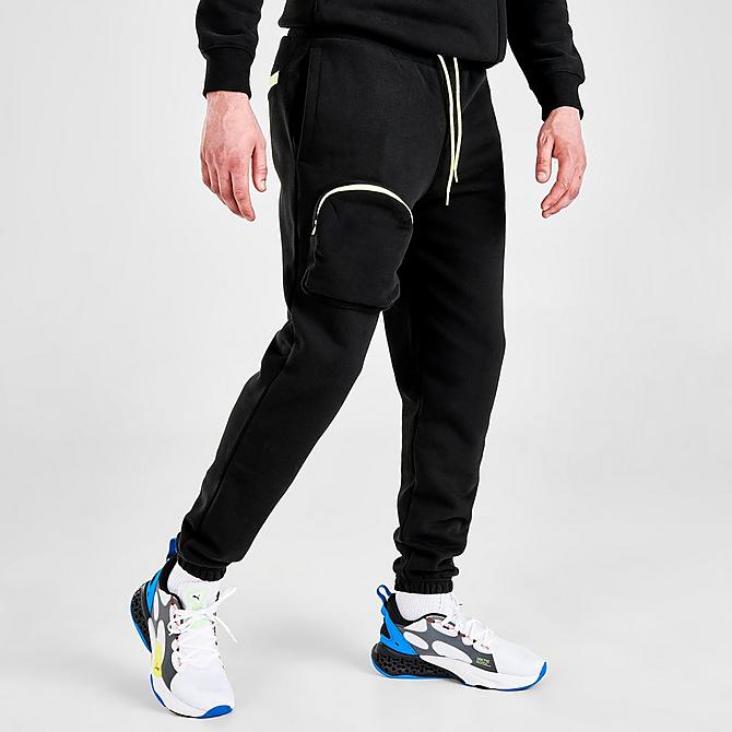 Back Left view of Men's Puma Lightsense Classic Sweatpants in Black Click to zoom