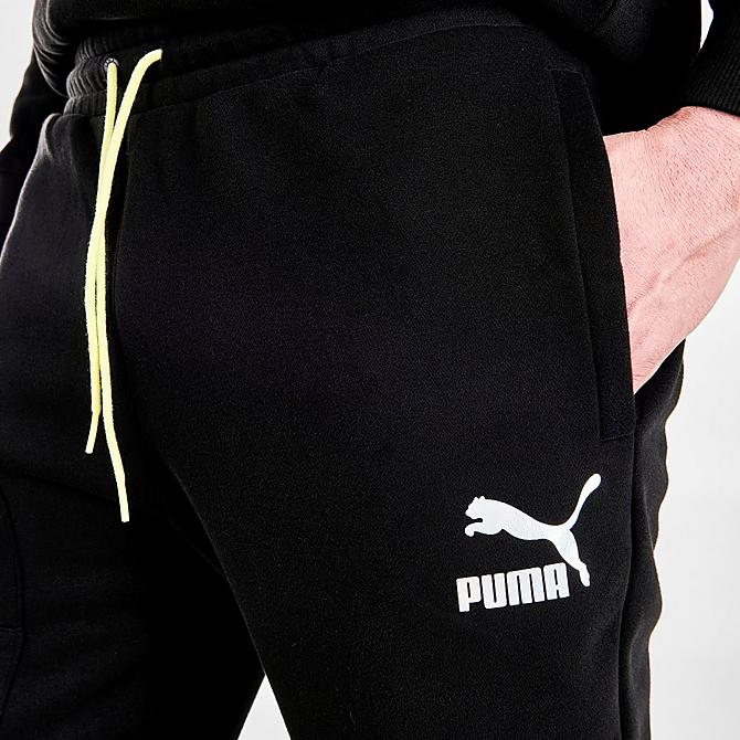 On Model 5 view of Men's Puma Lightsense Classic Sweatpants in Black Click to zoom
