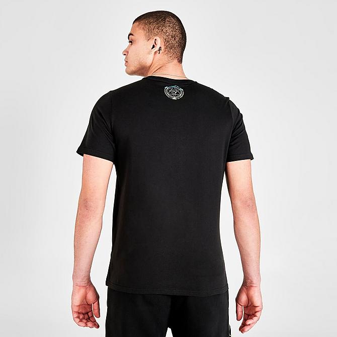 Back Right view of Men's Puma Lightsense Box Logo T-Shirt in Black Click to zoom