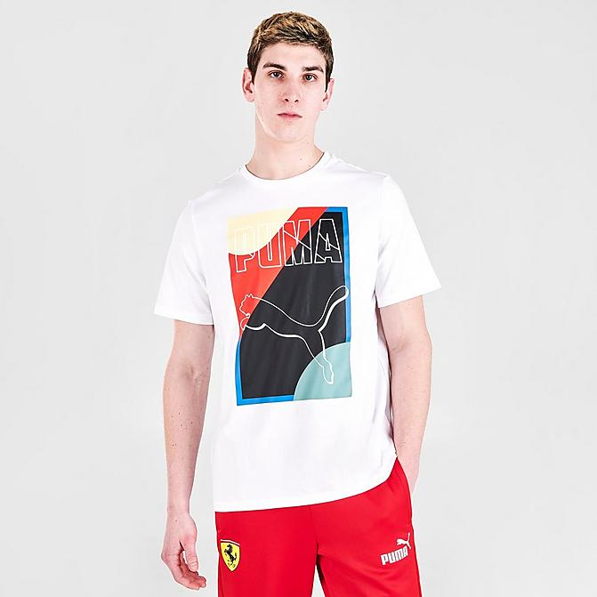 Front view of Men's Puma Go-For T-Shirt in White Click to zoom