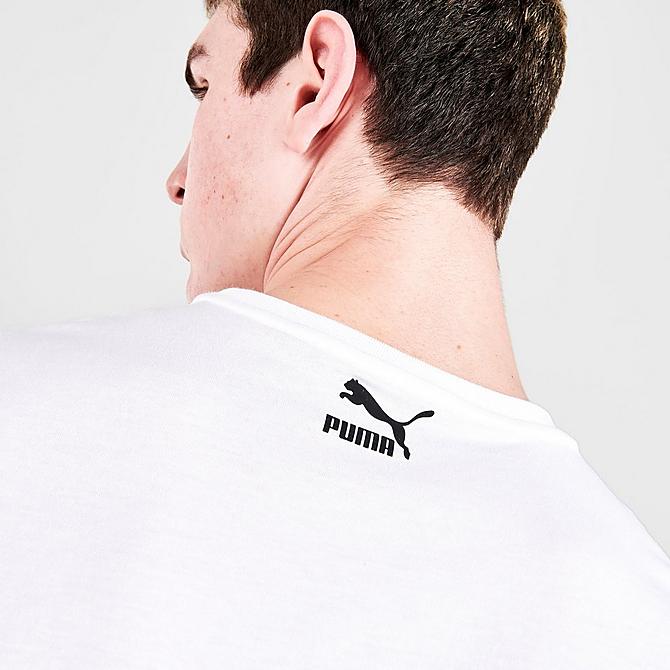 On Model 6 view of Men's Puma Go-For T-Shirt in White Click to zoom