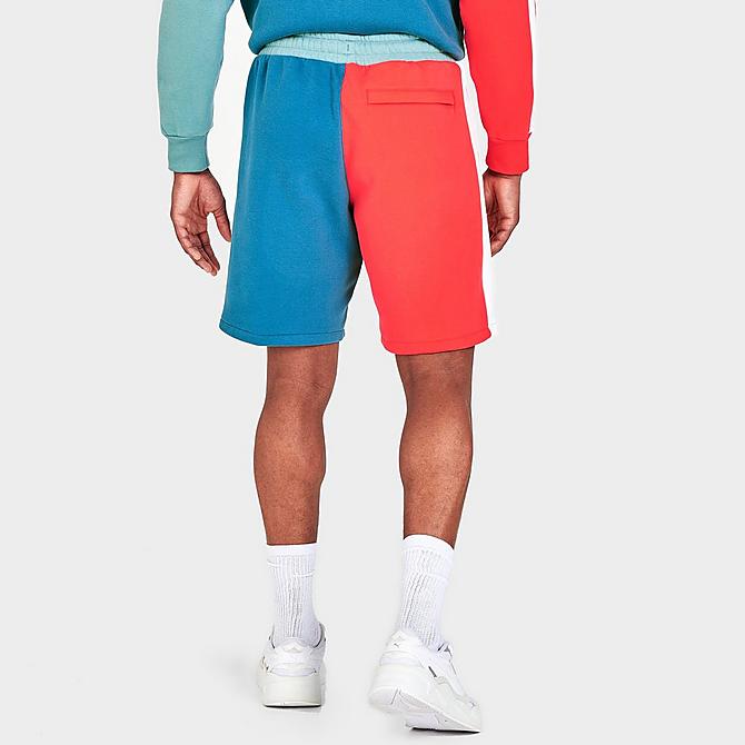 Back Right view of Men's Puma Go For Colorblock Shorts in Vallarta Blue Click to zoom