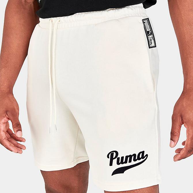 On Model 5 view of Men's Puma 8 Inch Team Shorts in Pristine Click to zoom