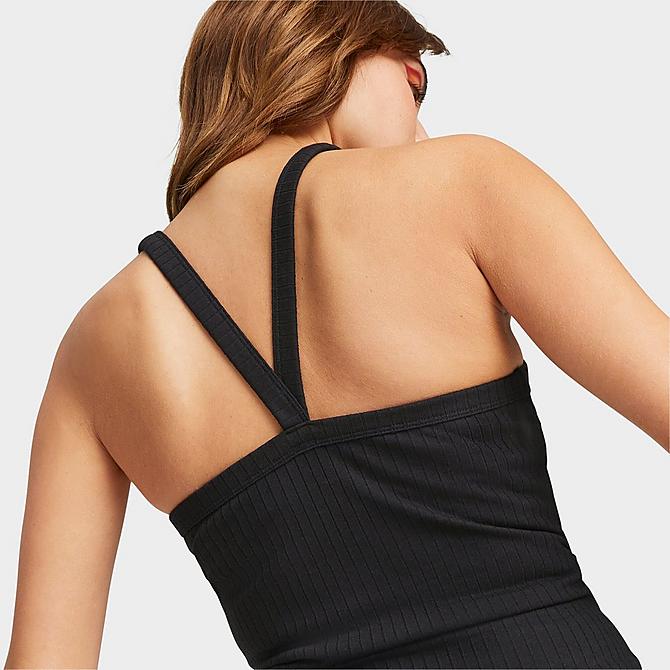 On Model 5 view of Women's Puma Classics Ribbed Tank Top in PUMA Black Click to zoom