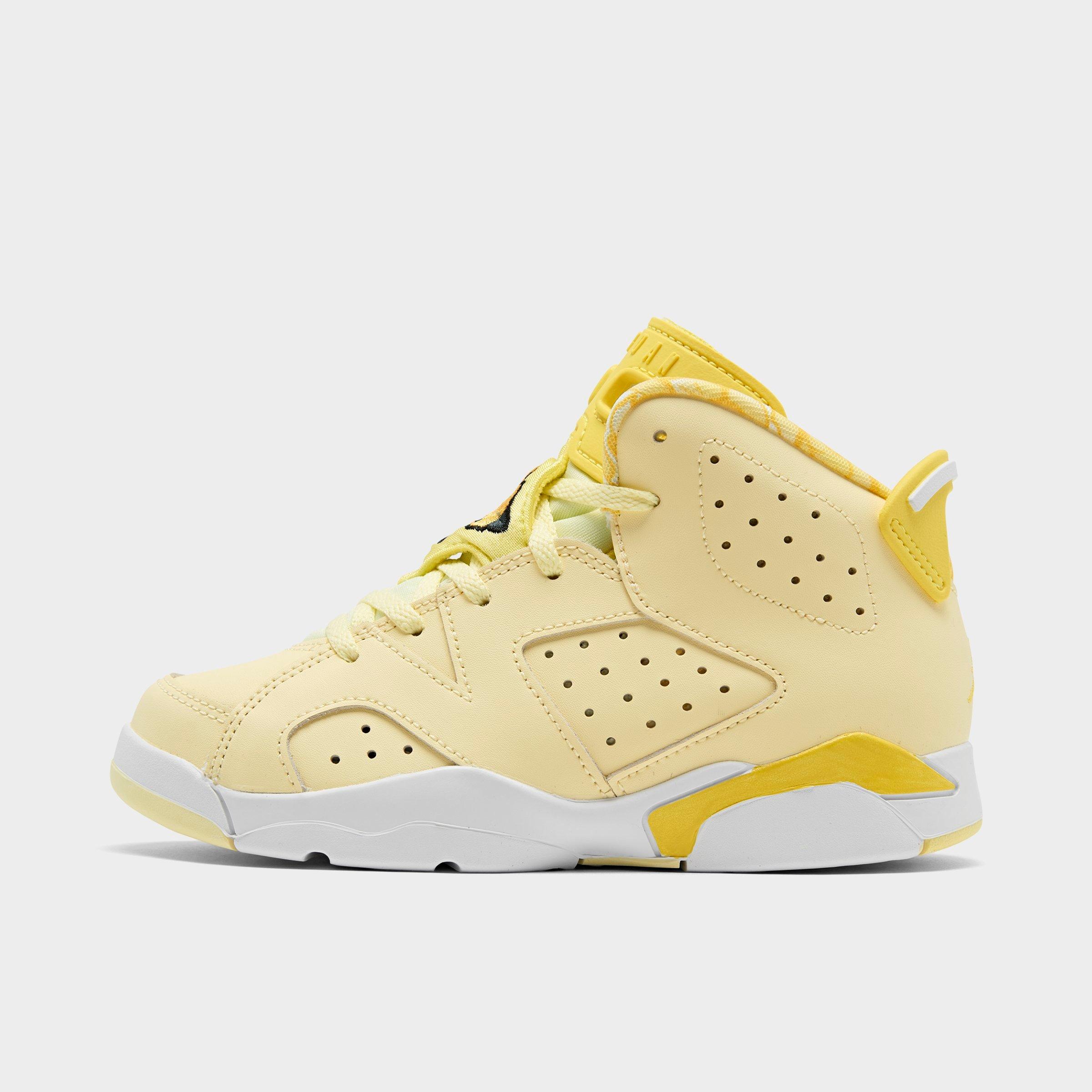 black and yellow jordans for kids