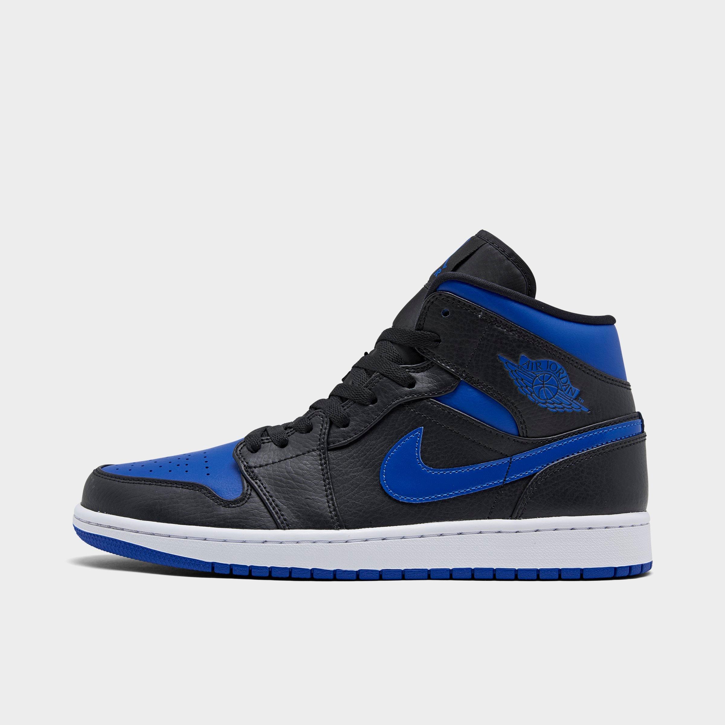 men's air jordan 1 mid retro basketball shoes blue