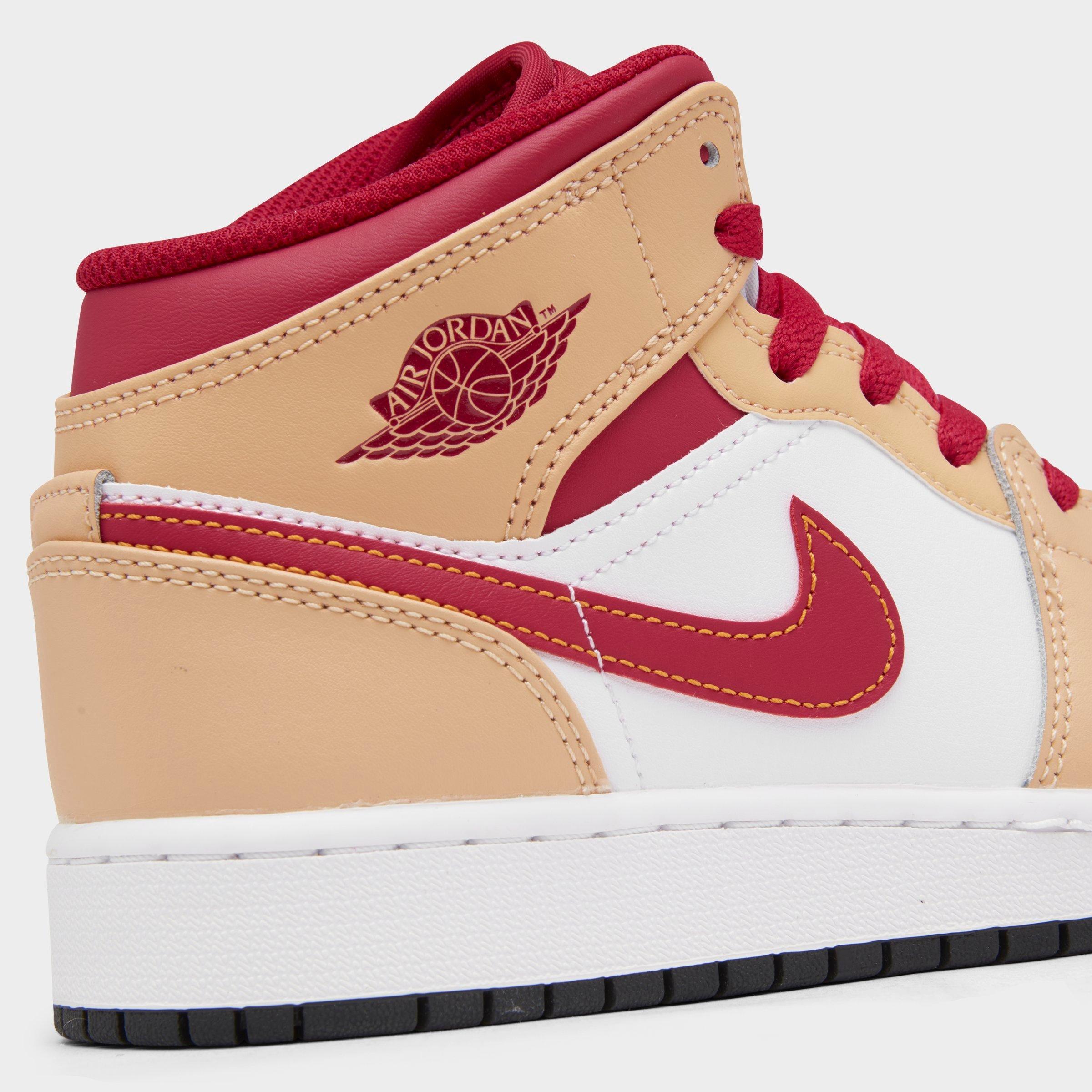 women's air jordan retro 1 mid se premium casual shoes