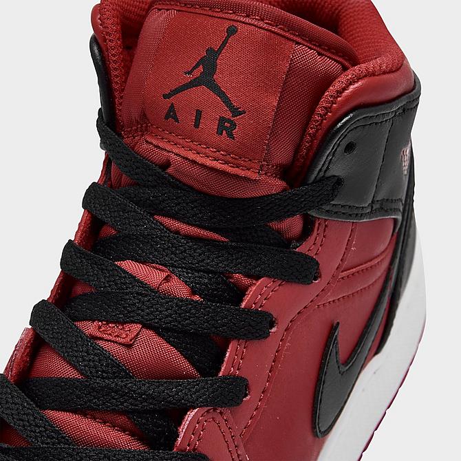 Finish Line Shoes Flat Shoes Casual Shoes Jordan Big Kids Jordan 1 Mid SE Casual Shoes in Red/Black/White/Black Size 6.5 Leather 