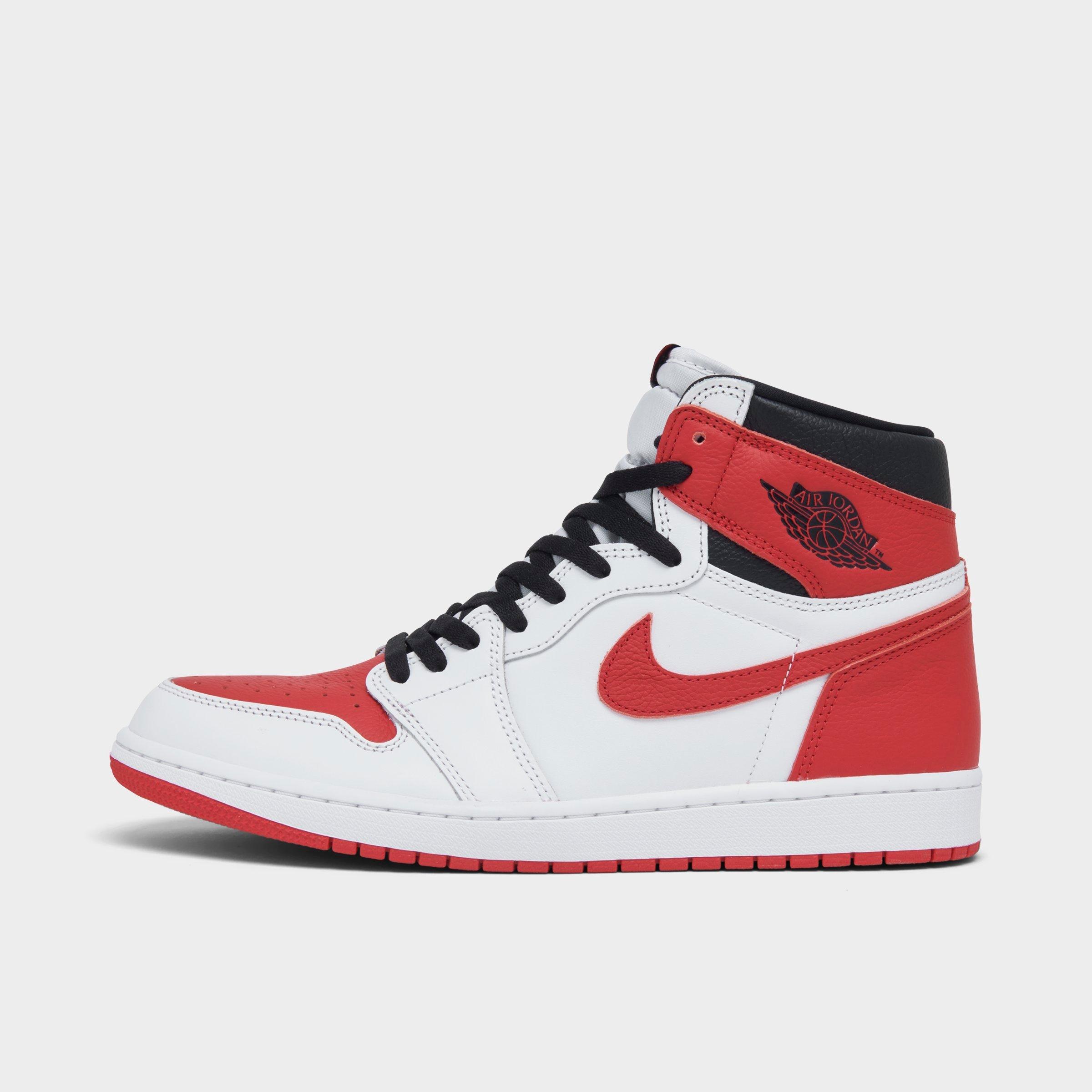 jordan 1 red and black finish line