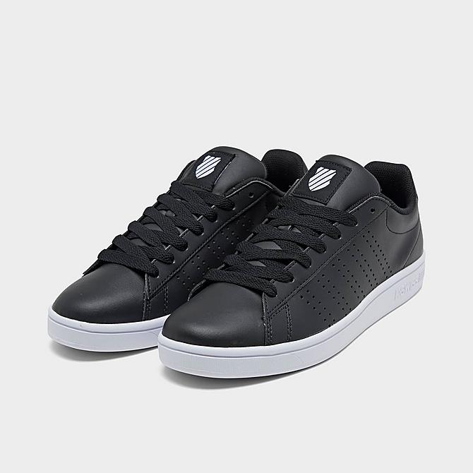 Three Quarter view of Men's K-Swiss Court Casper Casual Shoes in Black/White Click to zoom
