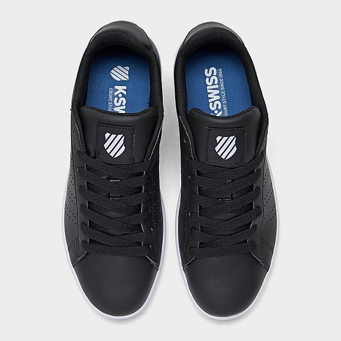 Back view of Men's K-Swiss Court Casper Casual Shoes in Black/White Click to zoom