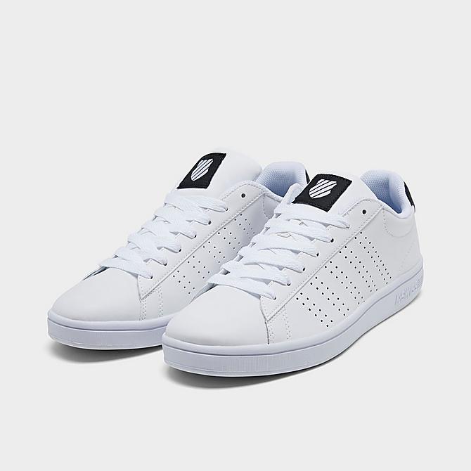 Three Quarter view of Men's K-Swiss Court Casper Casual Shoes in White/White Click to zoom