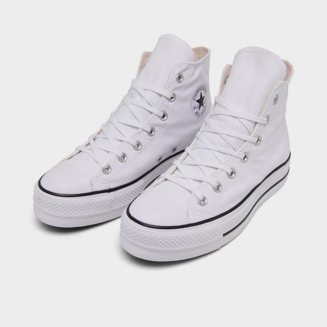 White converse 2024 platform shoes