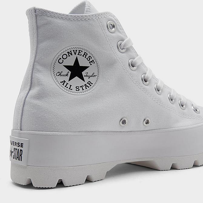 Front view of Women's Converse Chuck Taylor All Star High Top Lugged Casual Shoes in White/White Click to zoom