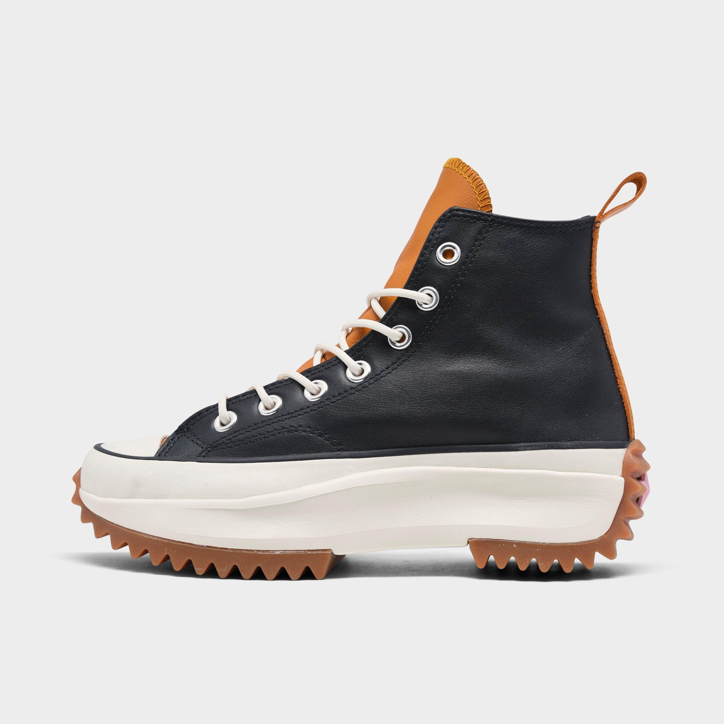 womens black leather platform sneakers