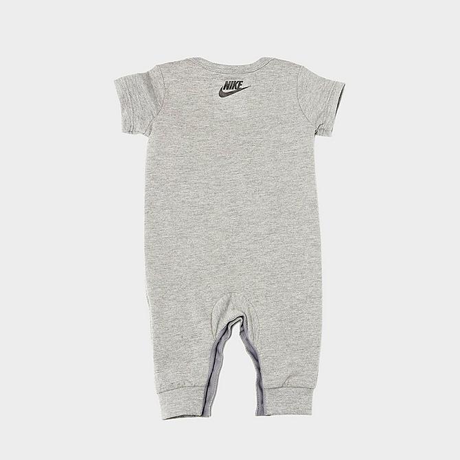 Back view of Girls' Infant Nike Sportswear Thrill Seeker Romper in Carbon Heather Click to zoom